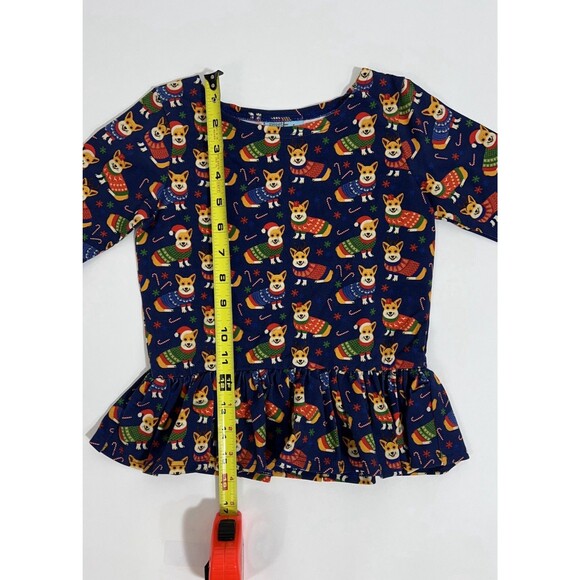 Sweet Petunia Girls Size 6 Christmas Corgi Peplum Top! - Picture 2 of 5